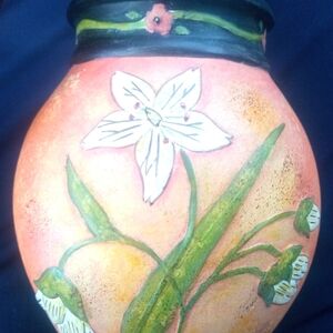 Bobs Pottery Karen Hillard Good " Romance And Blooms" 5" Preserves Jar